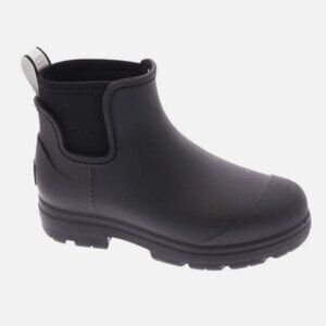 UGG DROPLET RAIN BOOTS Women's 7 Black Waterproof Slip On Chunky Heel Neoprene